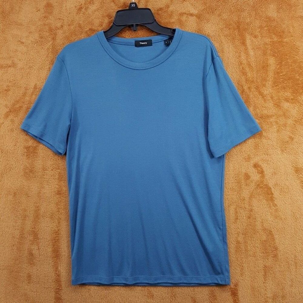 THEORY Shirt Mens Small Blue Pullover Crew Essentials Knit Tee